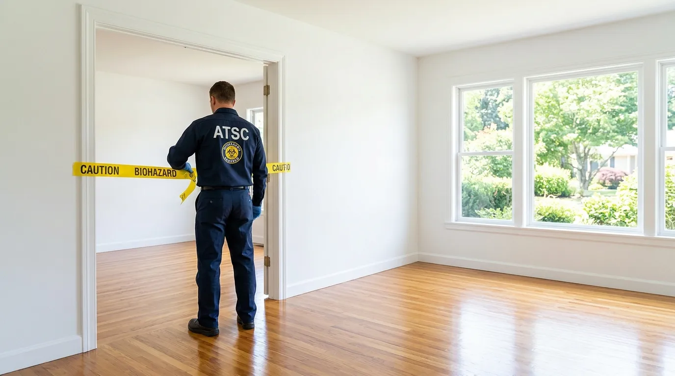 Certified biohazard cleanup crew performing Decomposition Cleanup in Centennial